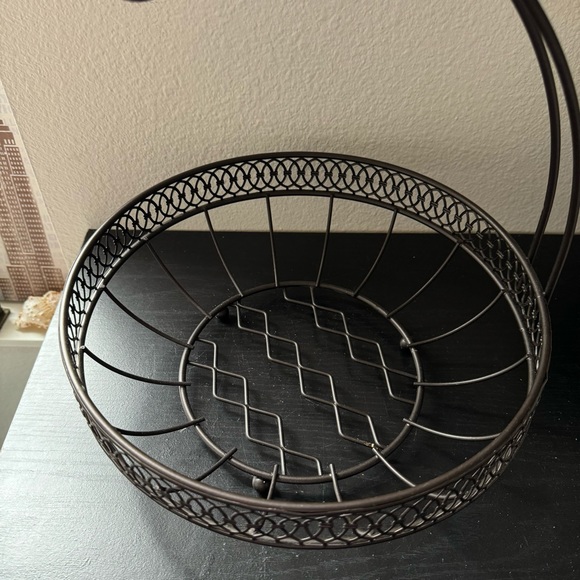 Fruit Basket Banana Hanger Beautiful Decorative Design Black Metal - Picture 2 of 4